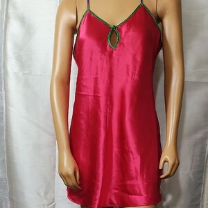 Victoria's Secret Pink Vintage Satin‎ Chemise with V-Neckline